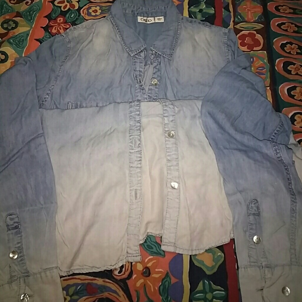 Denim button-up